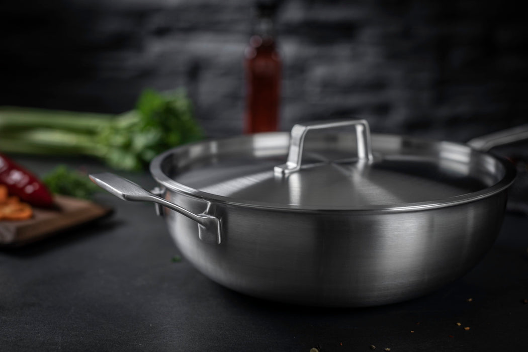 Culinary FivePly Wok w/Lid Uncoated